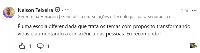 Depoimento de Nelson Teixeira publicado no LinkedIn