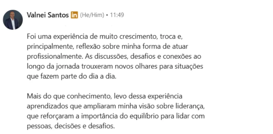 Depoimento de aluno formado na Pós-Graduação Bússola Executiva